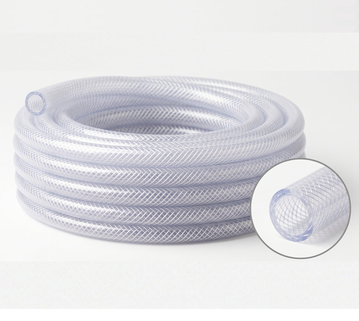 PVC HOSE Clear Flexible Reinforced Braided Food Grade Water Tube Pipe