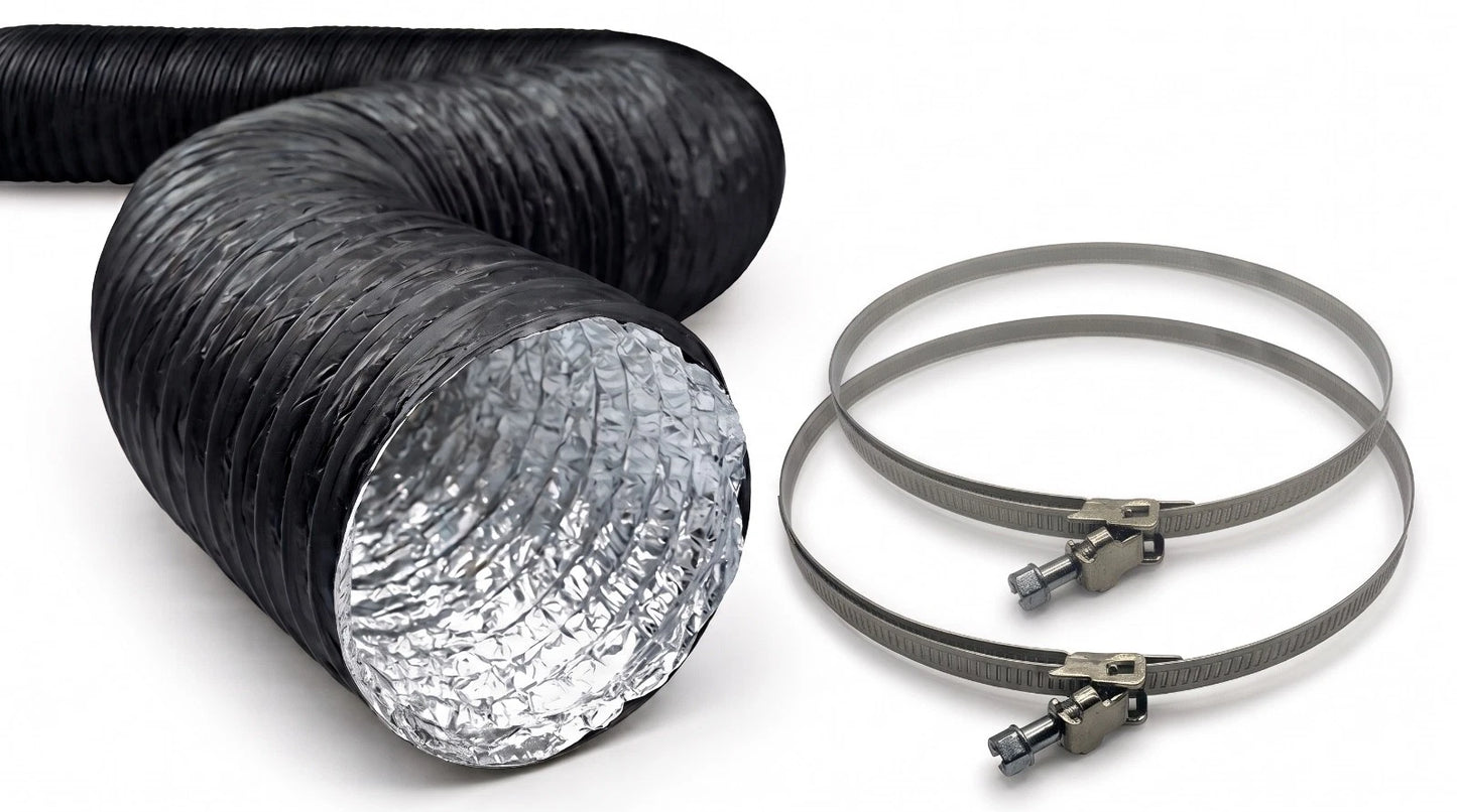 5" (125mm) Combi Duct Flexible Ducting 1m 2m 3m 5m 10m + Clips Hydroponics Vent